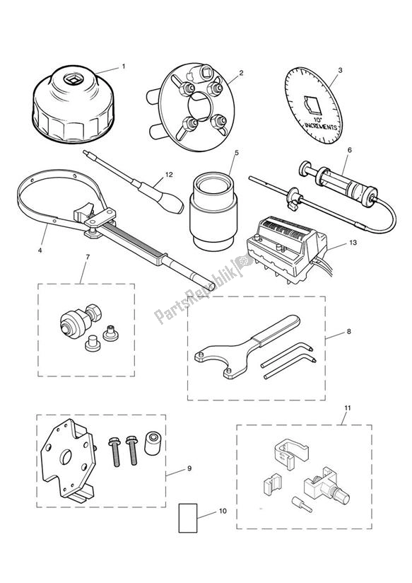 All parts for the Service Tools of the Triumph America Carburettor 790 2002 - 2007